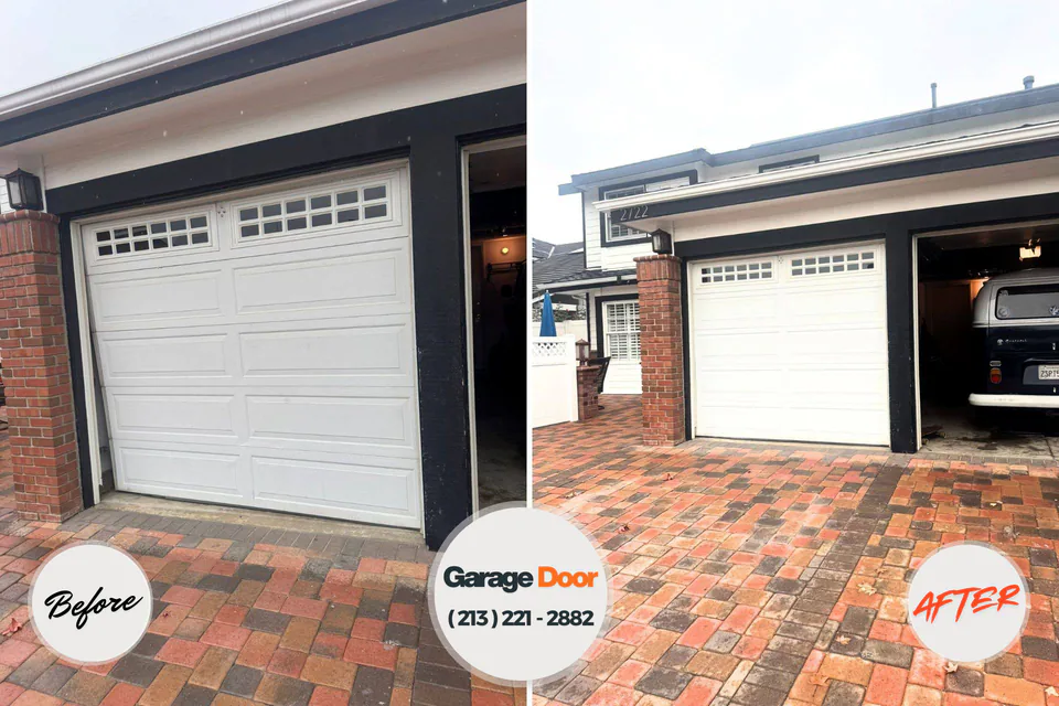 Before and after: garage door repair Parkland, WA